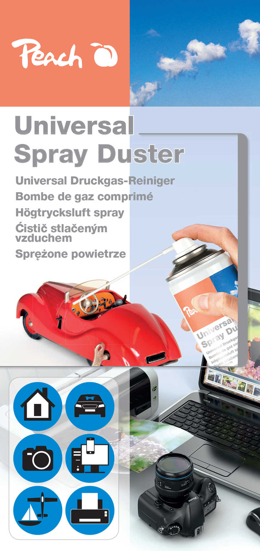 Peach čistící sprej Air-Duster, PA100, 400ml